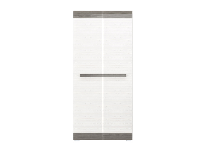 Szafa dwudrzwiowa z półkami i drążkami 92 cm BLANCO