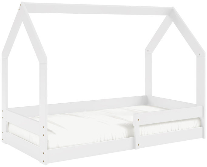 Drewniane łóżko domek w stylu skandynawskim do pokoju dziecięcego 80x160 cm MELANIA