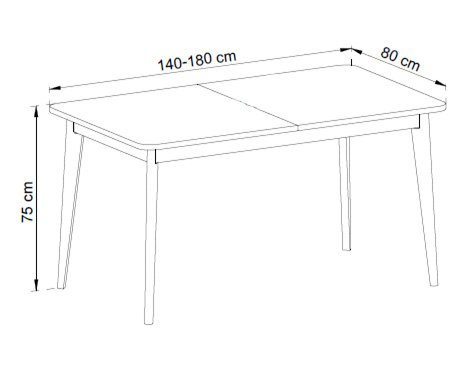 Stół rozkładany dąb artisan 140-180 RENI