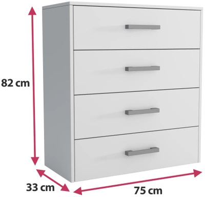 Biała mała komoda nowoczesna z szufladami 75 cm SAVONA 