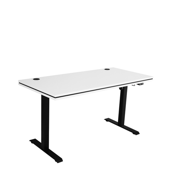Regulowane elektrycznie biurko białe MULL 138x67 cm metalowe nogi