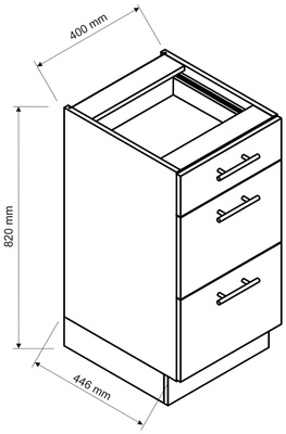 Dolna szafka kuchenna 40 cm z szufladami BRIT cichy domyk