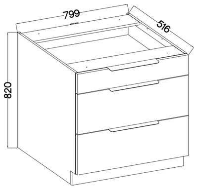 Dolna szafka kuchenna z szufladami 80 cm MARGARET orzech okapi