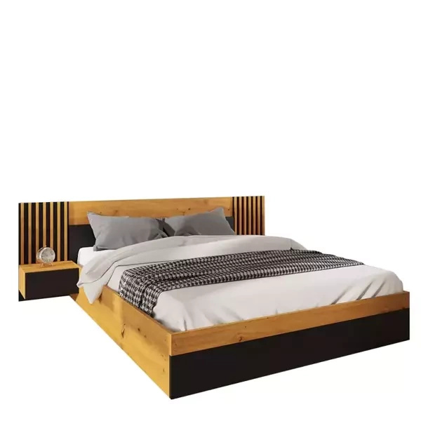 Łóżko sypialniane 180x200 z szafkami nocnymi NELGARI