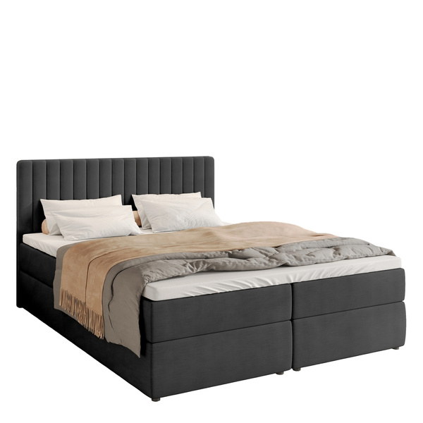 Łóżko kontynentalne 180x200 cm z pojemnikiem DREAM czarne