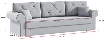 Rozkładana sofa do salonu z funkcją spania CHEESE