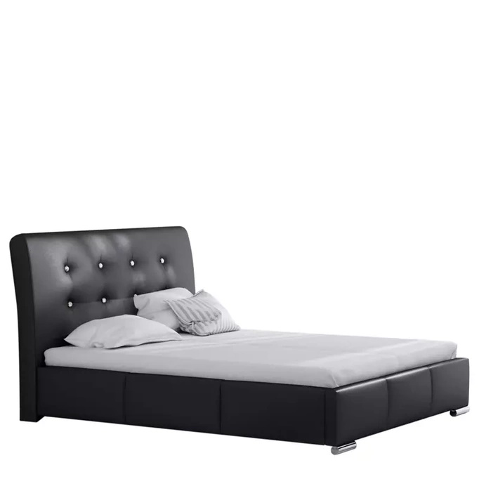 Czarne łóżko tapicerowane 120x200 WILNO