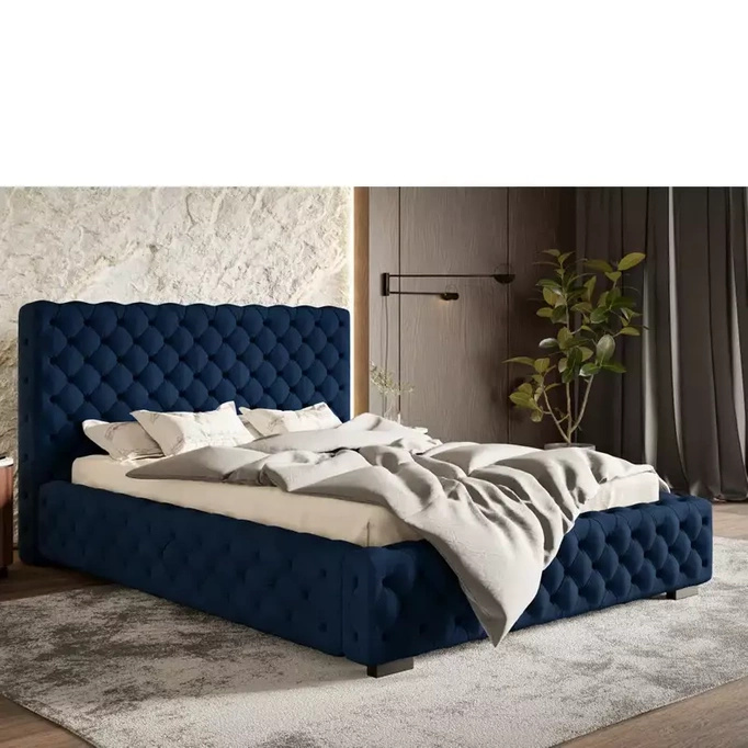 Łóżko z pojemnikiem 140x200 cm glamour AMRON