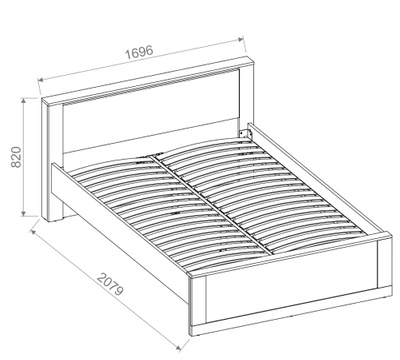 Dwuosobowe łóżko ze stelażem do sypialni 160x200 cm IDEA