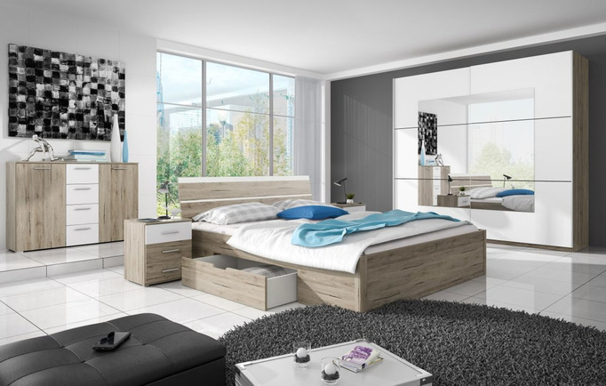 Duże łóżko sypialniane 180x200 cm san remo jasne BETI