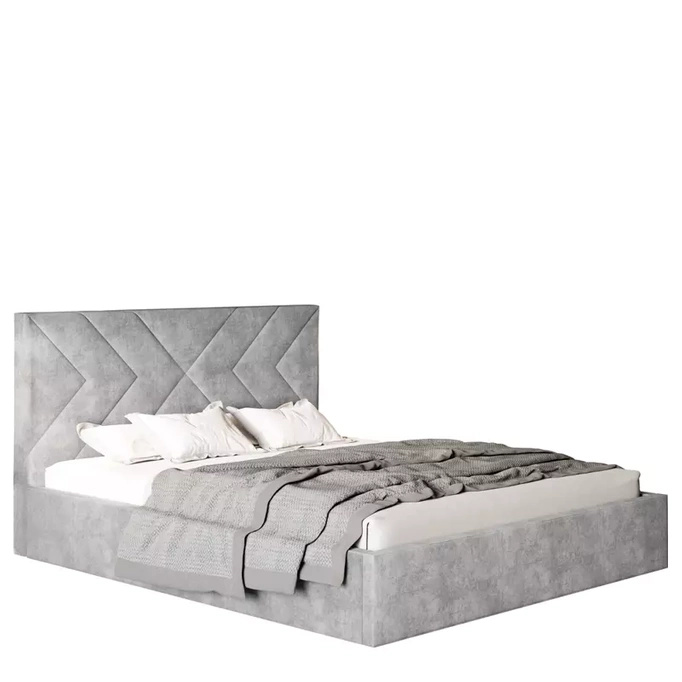 Granatowe łóżko 140x200 cm do sypialni BATOR