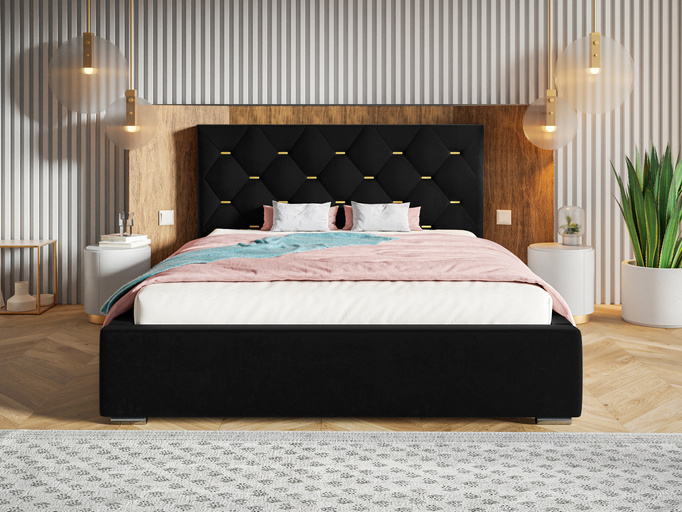  Łóżko tapicerowane 120x200 cm z pojemnikiem VIVID