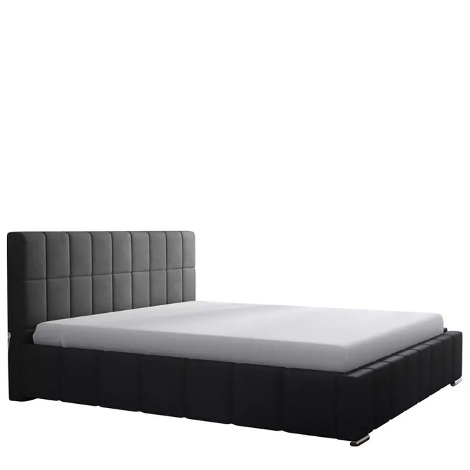 Czarne łóżko tapicerowane 180x200 LIMA